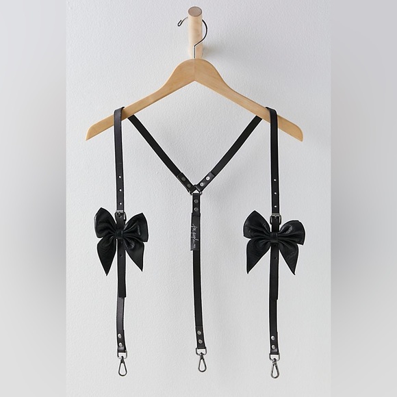New?Free People-Sweet Intentions Bow Suspenders XS/S main image 4